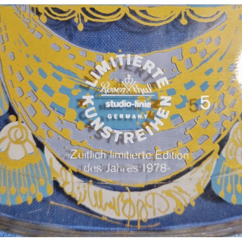 528 - A Royal Copenhagen porcelain table centre stand, diam. 32.5cm and a limited edition Rosenthal glass ... 