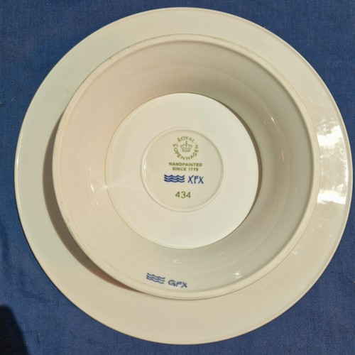 528 - A Royal Copenhagen porcelain table centre stand, diam. 32.5cm and a limited edition Rosenthal glass ... 