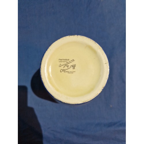 496 - A Clarice Cliff Fantasque Bizarre vase decorated in Rudyard pattern, height 20cm.