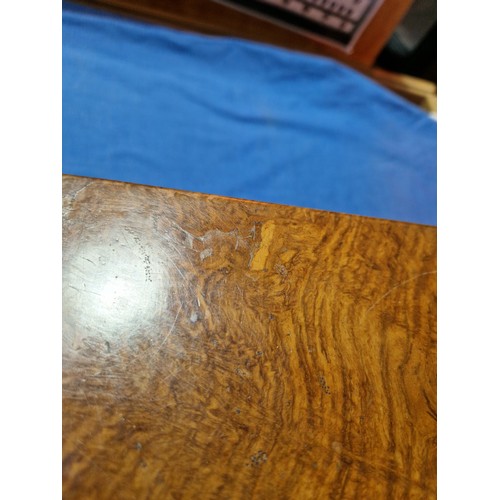 441 - A burr walnut writing slope, length 38.5cm.