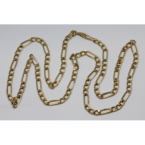 37 - A hallmarked 9ct gold figaro link chain, length 60cm, weight 5.1g.