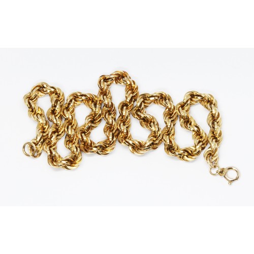 88 - A fancy link chain, 9ct gold import marks, length 52cm, weight 32.6g.