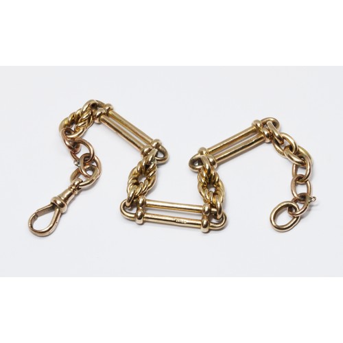 103 - A 9ct gold trombone link bracelet, length 21cm, weight 22.6g.