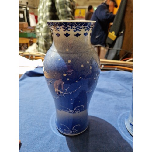 495 - A pair of Chinese porcelain vases, each bearing six character mark to base, height 24.5cm.