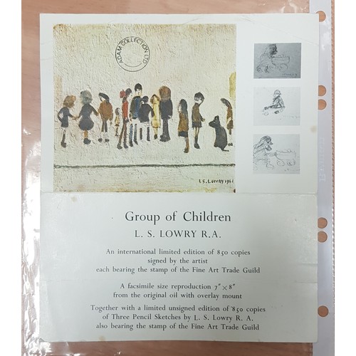 881 - Laurence Stephen Lowry, 'Group of Children', signed print, from a run of 850, 7