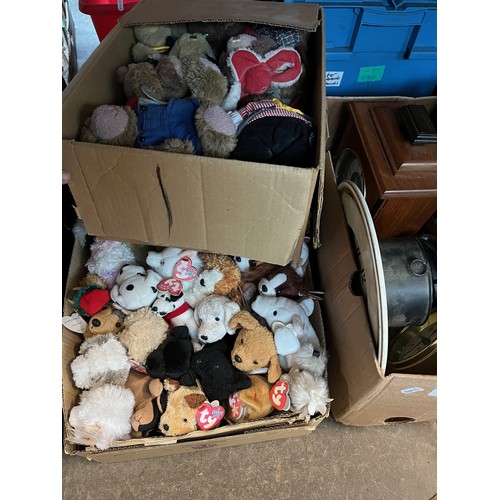 330 - 2 boxes of assorted soft toys to include ty etc.