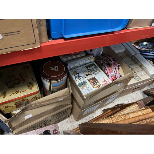 326 - 2 boxes of assorted vintage tins