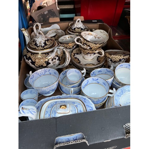 343 - Two vintage tea sets, one pale blue and white