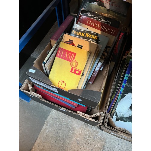 362 - Two boxes of books relating to photography, film and television.