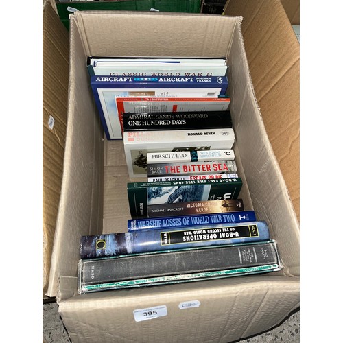 395 - A box of books relating to WWII and the Battle of the Atlantic.