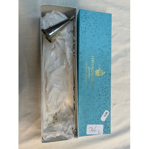 542 - Connard and Sons silver candle snuffer - boxed