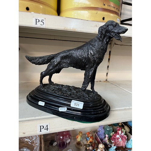 531 - A modern bronze figure depicting a setter.