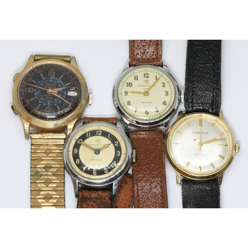 235 - A group of four vintage wristwatches comprising a Fero Feldmann, two Ingersoll Triumph and a Caravel... 