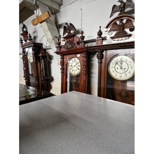 1040 - A Gustav Becker Vienna wall clock complete with weights, pendulum and key.