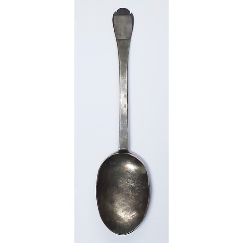 253 - A George I West Country silver trefid spoon, pricked engraving 'MW' over 'M', dated 1713, maker's in... 