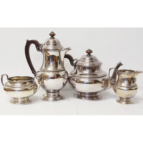 263 - A George V four piece silver tea service, William Suckling, Birmingham 1930, gross weight 53.7ozt.