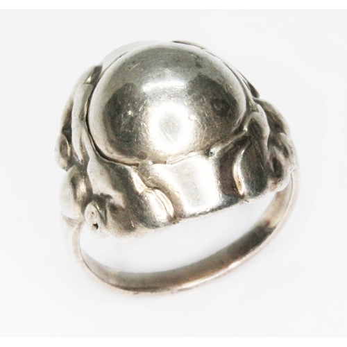 412 - A Georg Jensen silver ring, no. 11A, circa 1933-1944, monogrammed 'GJ', marked '925' and 'Sterling D... 