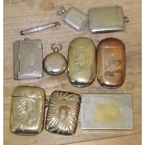 295 - A collection of silver plated vesta cases etc.