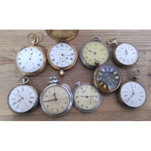 382 - Assorted pocket watches including silver and gold plated.