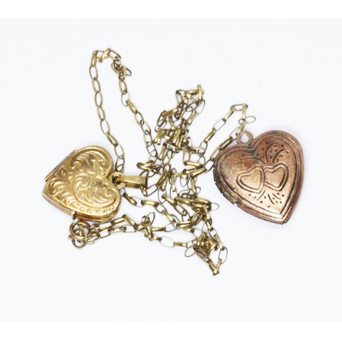 425 - A locket on chain with 9ct gold import marks weight 3.5g, and another locket.