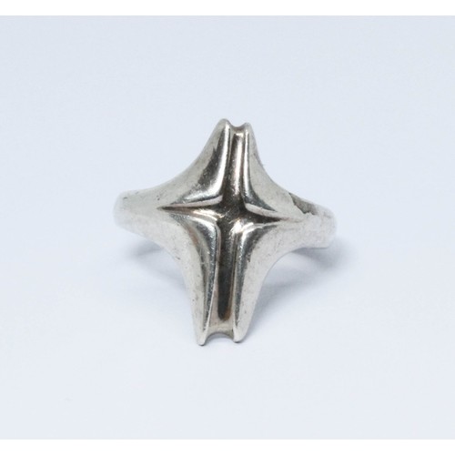 408 - A Georg Jensen silver ring, no. 129 designed by Henning Koppel, size R.