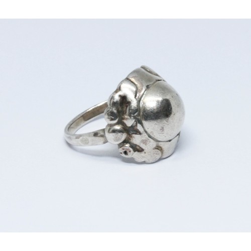 412 - A Georg Jensen silver ring, no. 11A, circa 1933-1944, monogrammed 'GJ', marked '925' and 'Sterling D... 