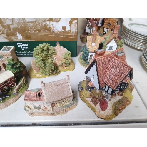 631 - Lilliput Lane - large ‘Appleby Fair’ (boxed) with 5 other models including ‘Parson’s Retreat’ and ‘T... 