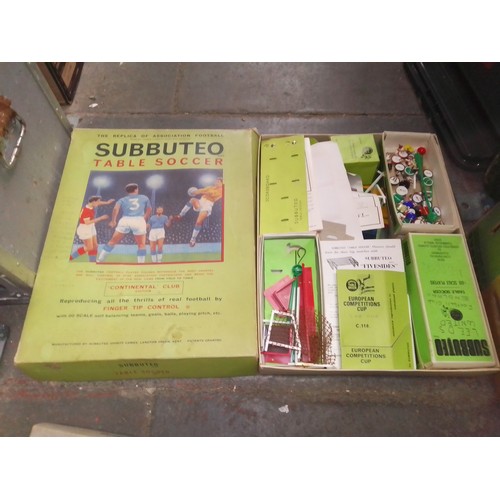 223 - Vintage Subbuteo table football and cricket, together with vintage jigsaws.