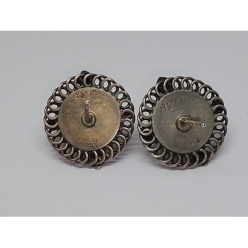 410 - A pair of Georg Jensen silver earrings, no. 38, diameter 28mm.