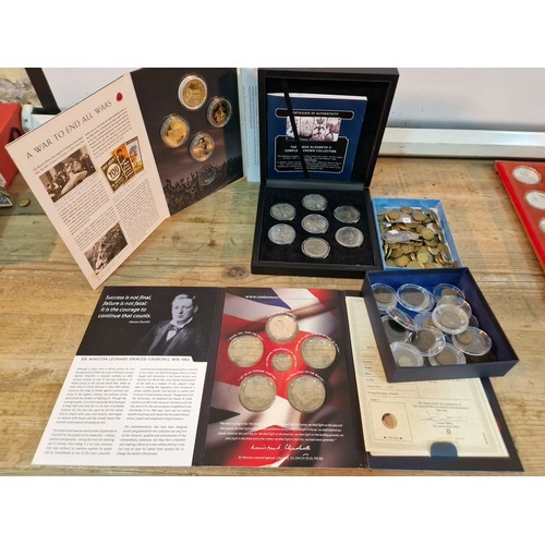 443 - A box of assorted GB coins & incomplete coin sets to include 18th/19th century examples