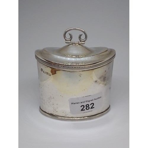 282 - A George V Georgian style silver caddy, George Nathan & Ridley Hayes, Chester 1915, height 9.5cm, we... 