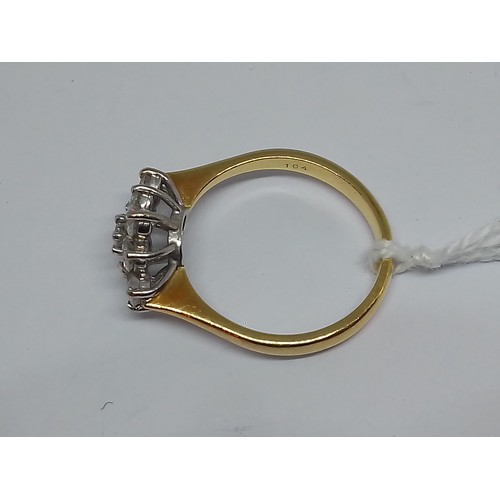 84 - A diamond cluster ring, nine round brilliant cut diamonds weighing approx. 1ct in total, hallmarked ... 