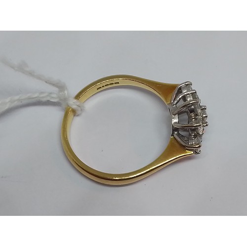 84 - A diamond cluster ring, nine round brilliant cut diamonds weighing approx. 1ct in total, hallmarked ... 