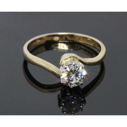 36 - A diamond solitaire ring, the eight claw set round brilliant cut stone weighing approximately 0.64 c... 