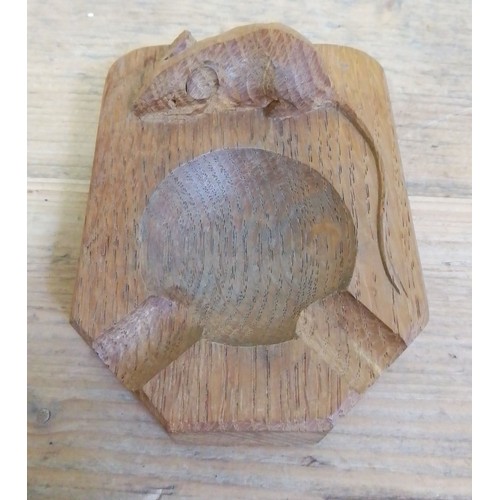 146 - A Mouseman oak ashtray