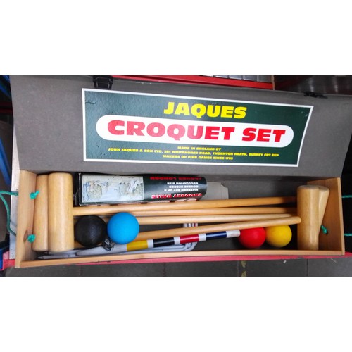 127 - A Jaques croquet set in wooden box.