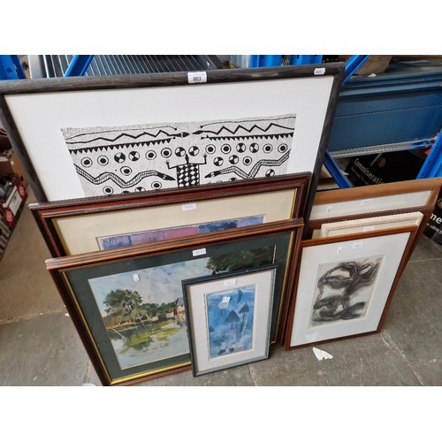 803 - Various pictures and prints including Picasso and Matisse prints.