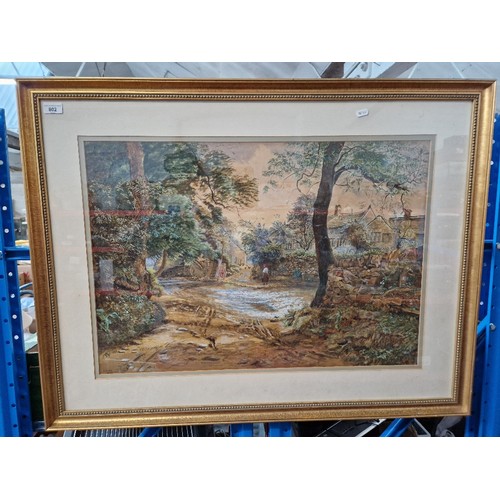 802 - J Clark (British 19th century), watercolour, rural scene, 74.5cm x 51.5cm, signed 'J. CLARK 1888', f... 