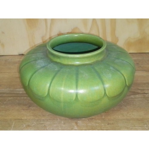 301 - A large Pilkington's Royal Lancastrian green vase, no. 2996, diam. 25cm.