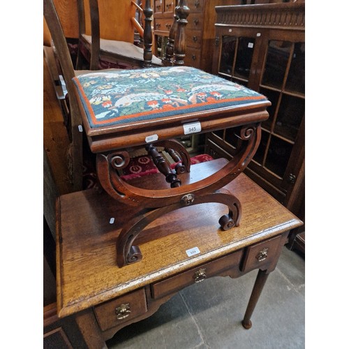 945 - A Regency rosewood x frame stool.