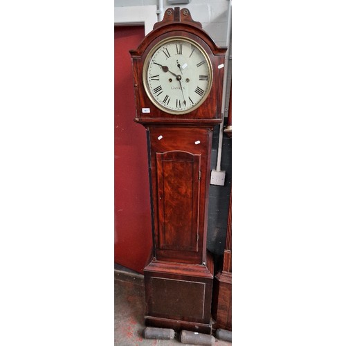 964 - A mahogany longcase clock with weights and pendulum, the dial marked Gaskin.