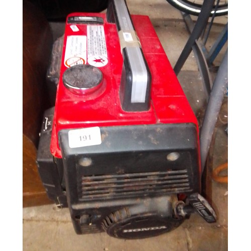 191 - A Honda petrol generator.- faulty