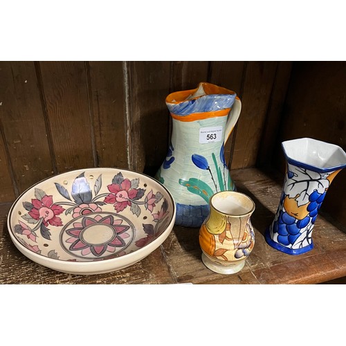 563 - Myott jug and three other Art Deco pieces