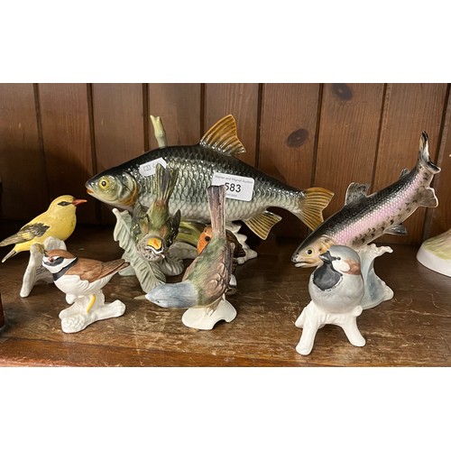 583 - Goebel - a vintage large carp made in West Germany with impressed number 3680024 			(23cm long, 14cm... 