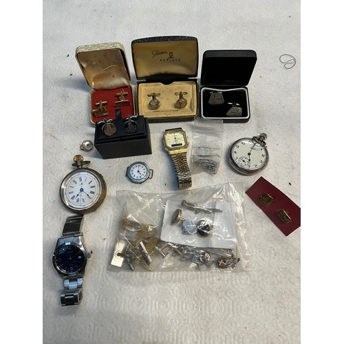 519 - Various watches and pocketwatches together with some cufflinks.