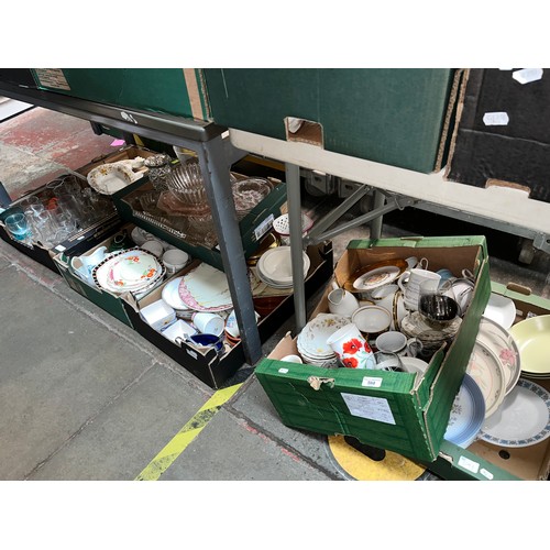 598 - Seven boxes of various ceramics and glassware