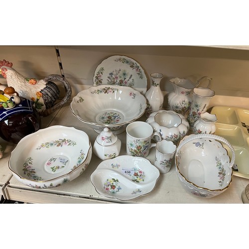 630 - Aynsley ‘Wild Tudor’ china - 13 pieces including a limited edition footed bowl approx 26.5cm diamete... 