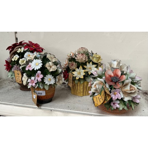 660 - Four Italian floral posies