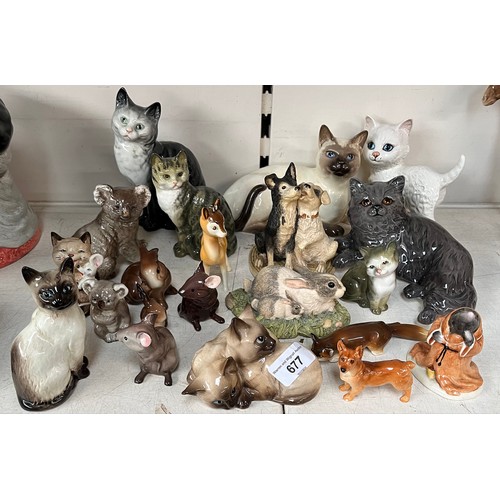 677 - Various Beswick and other mainly cats