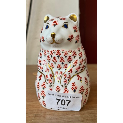 707 - Royal Crown Derby paperweight ‘Hamster’ with gold stopper